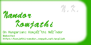 nandor komjathi business card